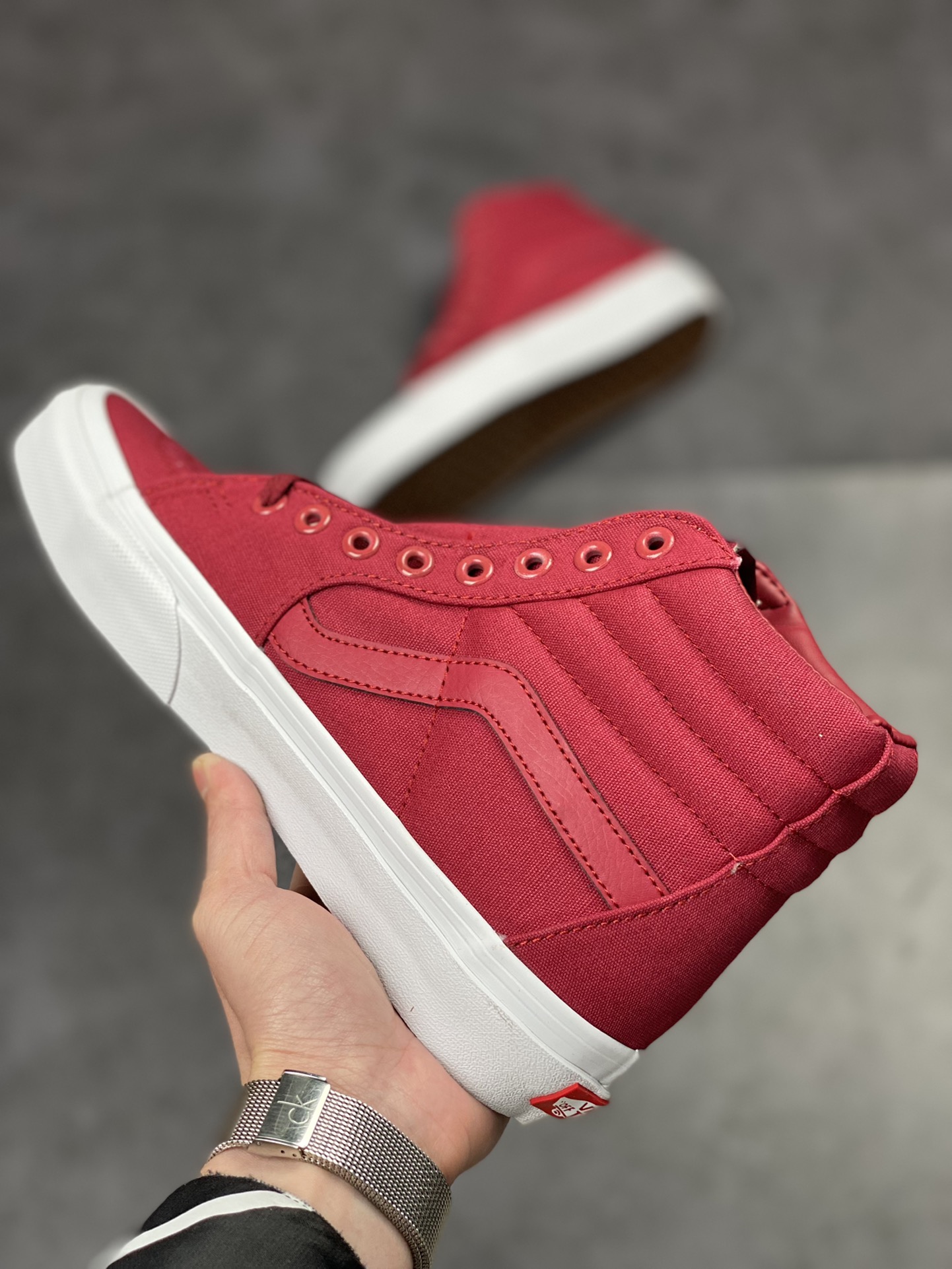 Vans SK8-Hi Vans official wine red canvas high-top vulcanized casual sneakers