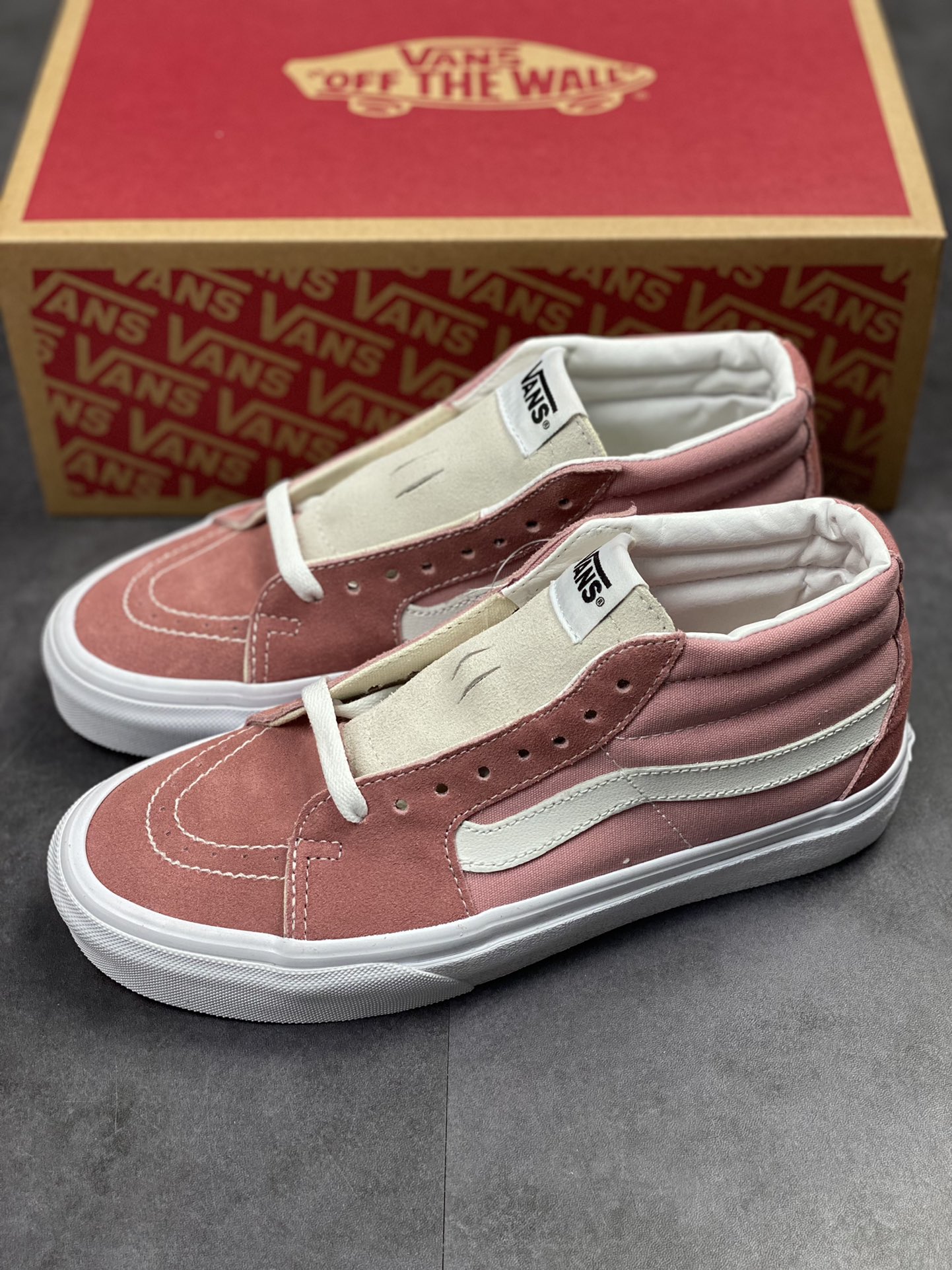 Vans Vans Sk8-Mid Cherry Blossom Pink Medium Help Retro Classic Men and Women Couples Casual Skateboard Shoes VN0A3WM360D