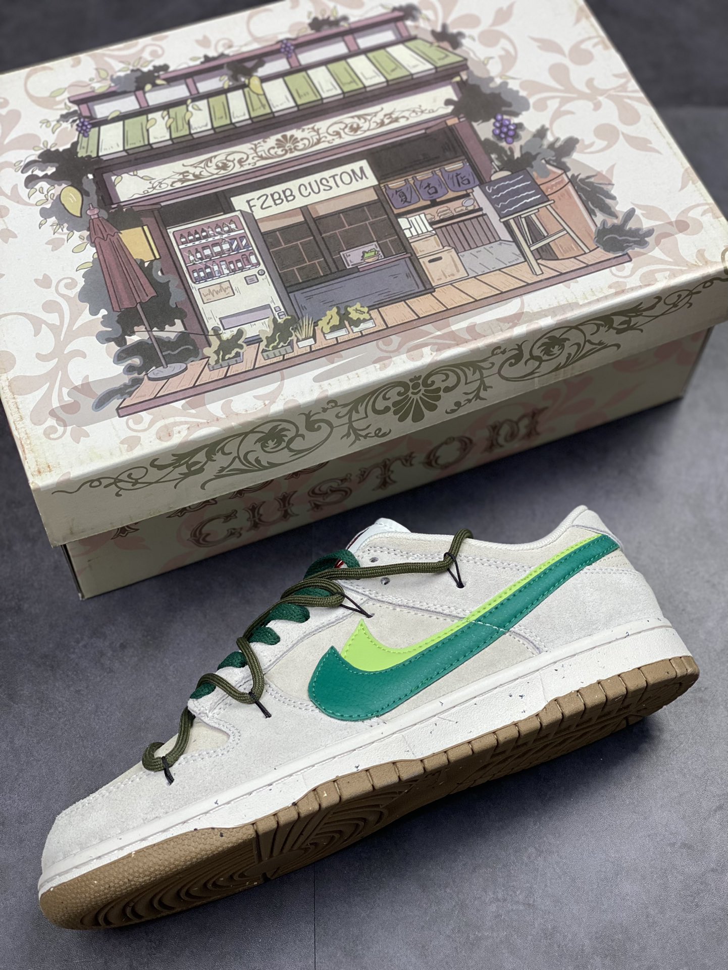 200 NIKE SB Dunk Low 灰绿双钩绑带DO9457-100