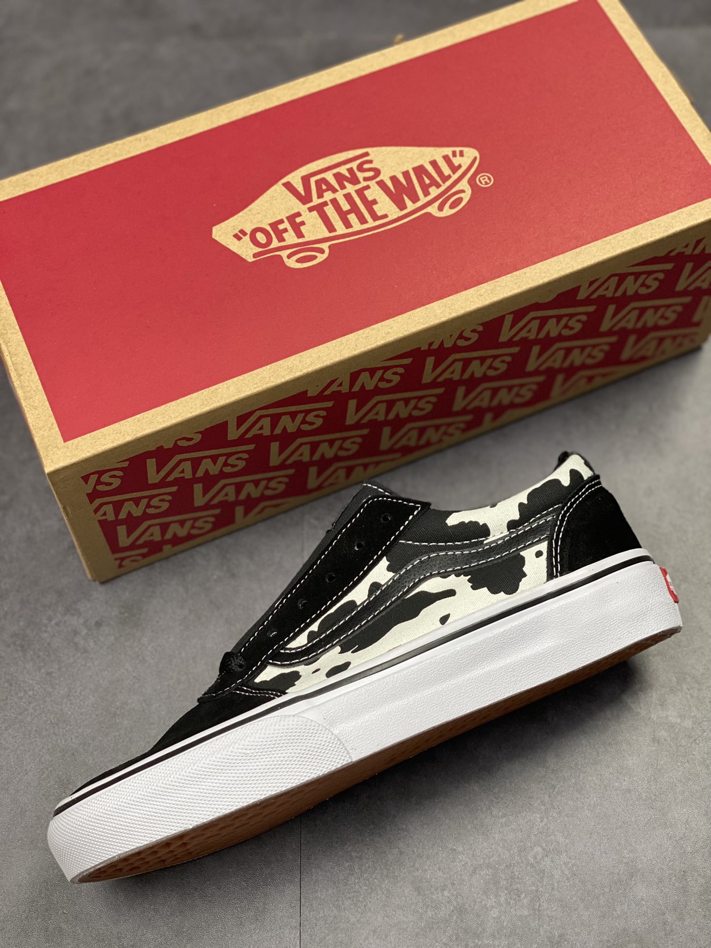 Vans Vance official Ward cow pattern American retro shoes trendy all-match sneakers