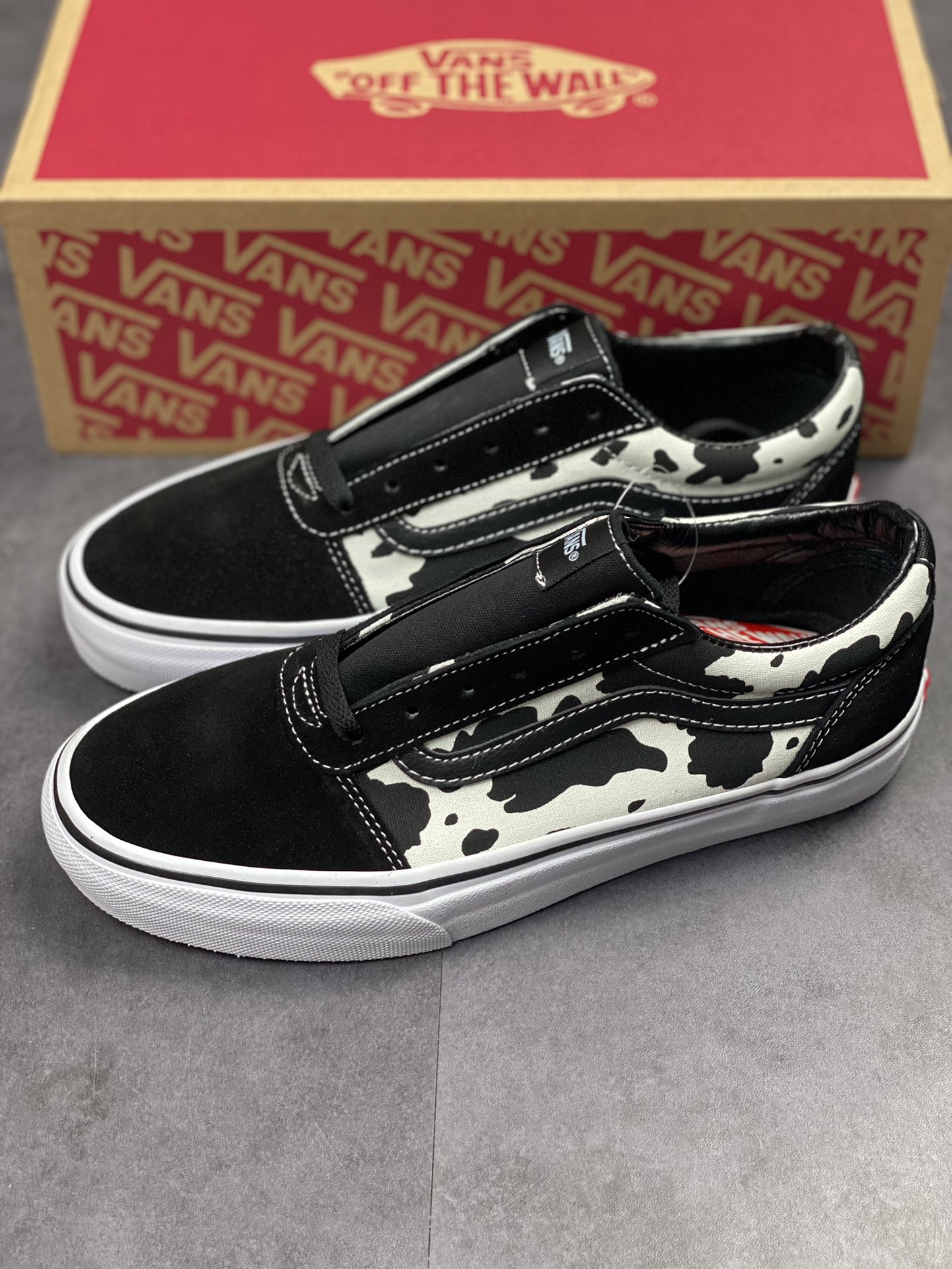 Vans Vance official Ward cow pattern American retro shoes trendy all-match sneakers