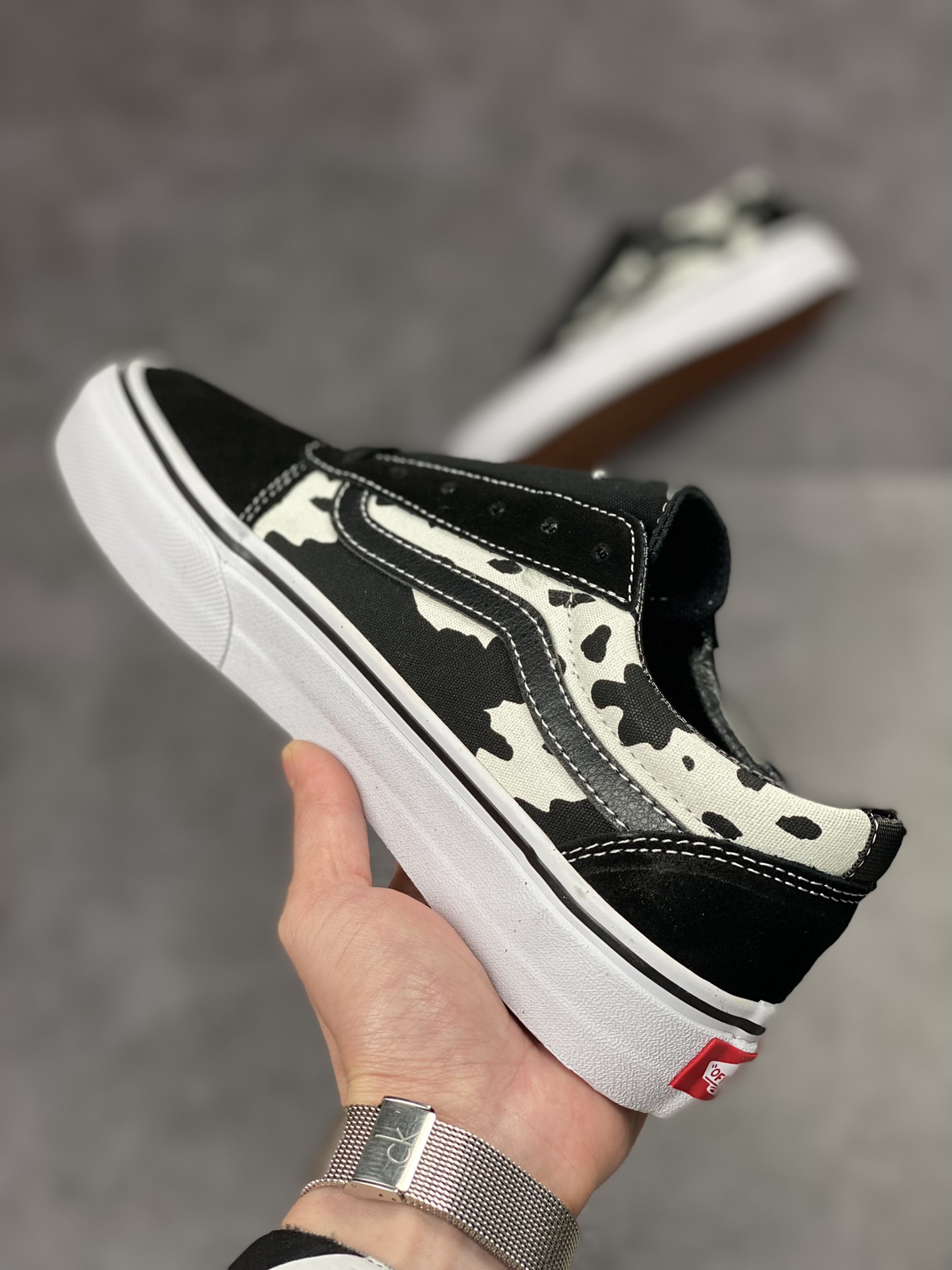 Vans Vance official Ward cow pattern American retro shoes trendy all-match sneakers