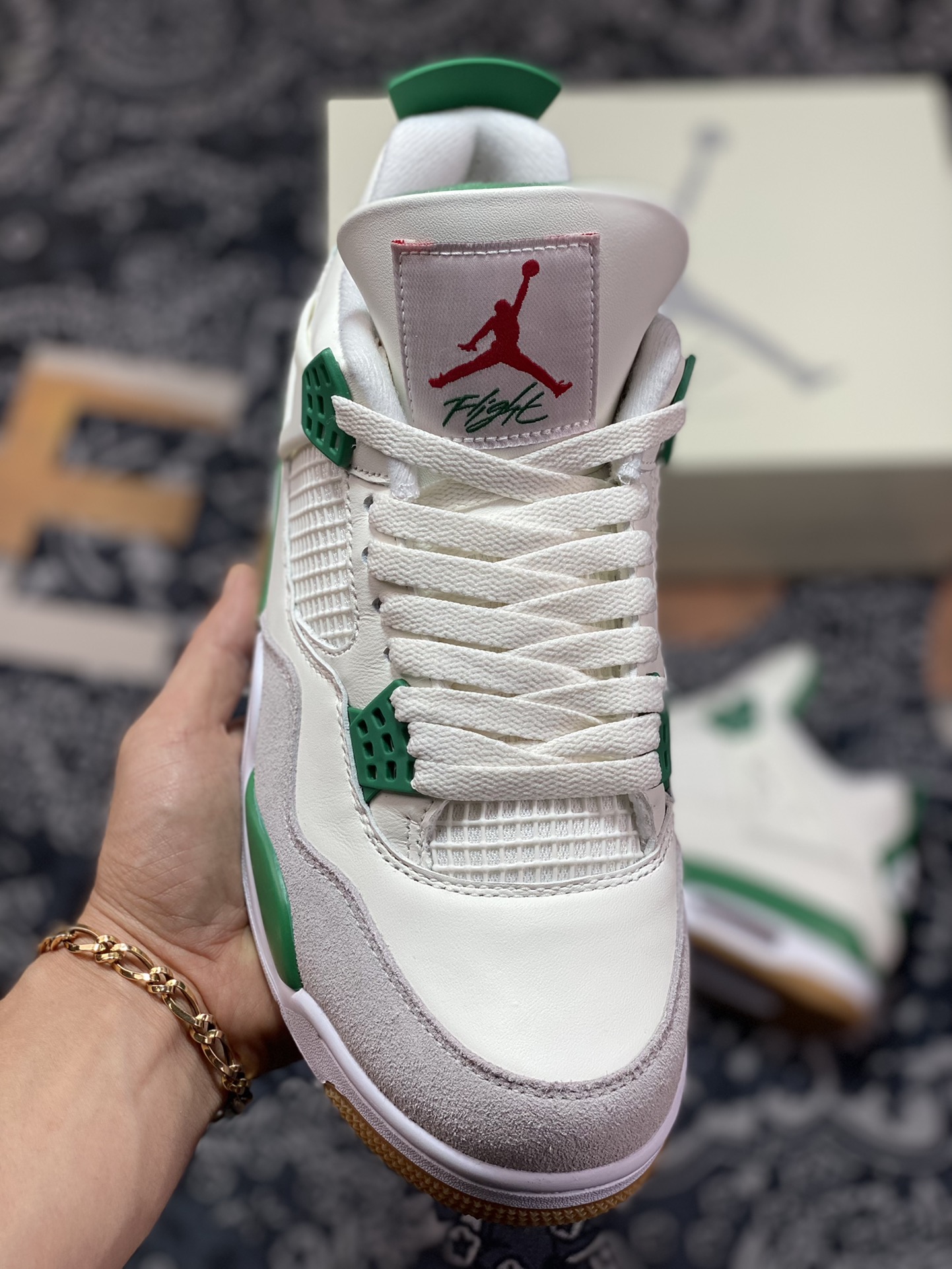 GB Original Level Nike SB x Air Jordan 4 ”Pine Green” Joint Turquoise DR5415-103-Top High Quatity Cheap Sneakers Fashion Clothing Clothes Bags handbags Shoes of all Brand wholesale With The best Quality And Beautiful Price from China Factory Chinese suppliers wholesaler seller GB Original Level Nike SB x Air Jordan 4 ”Pine Green” Joint Turquoise DR5415-103
