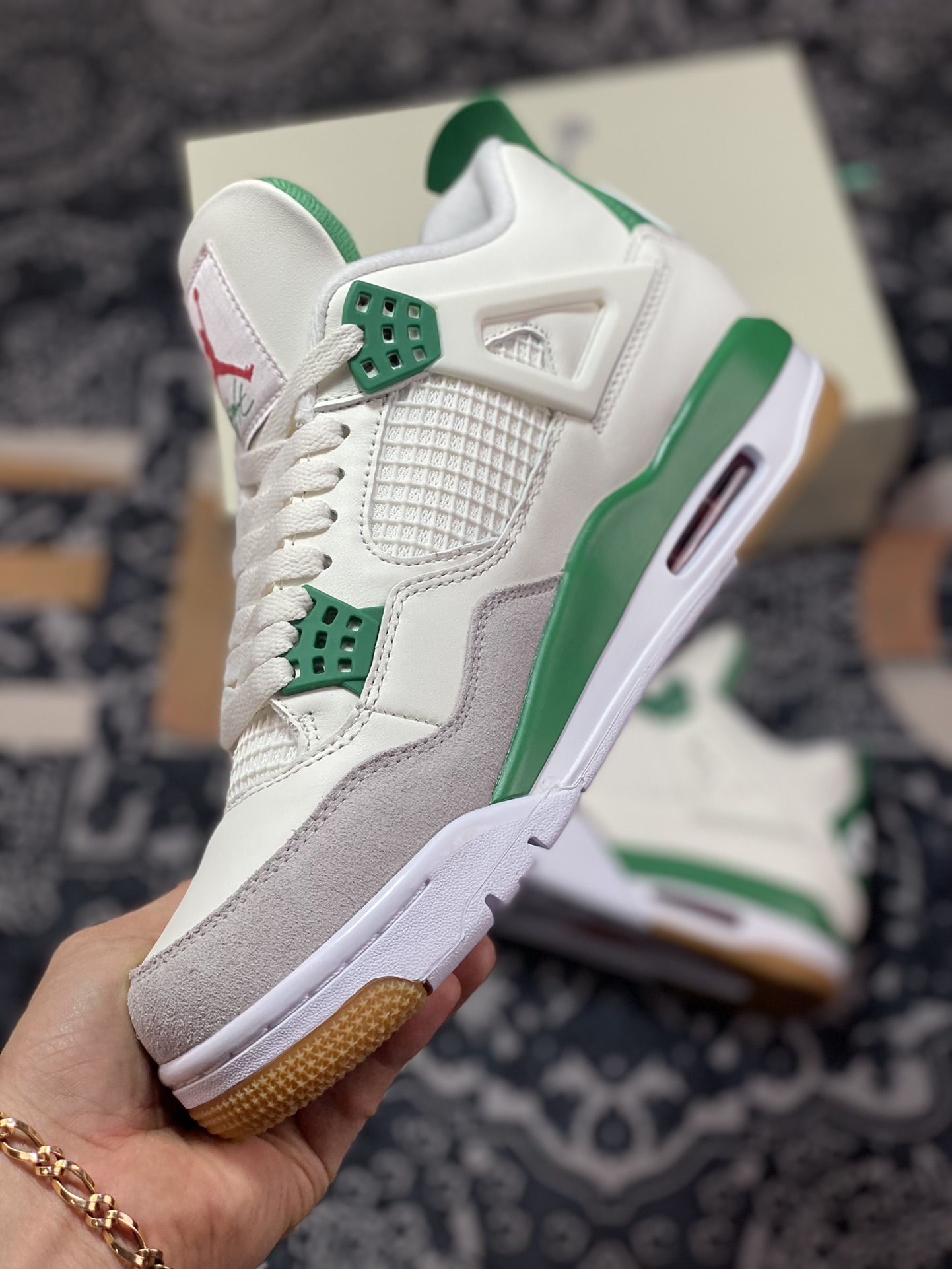 GB Original Level Nike SB x Air Jordan 4 ”Pine Green” Joint Turquoise DR5415-103-Top High Quatity Cheap Sneakers Fashion Clothing Clothes Bags handbags Shoes of all Brand wholesale With The best Quality And Beautiful Price from China Factory Chinese suppliers wholesaler seller GB Original Level Nike SB x Air Jordan 4 ”Pine Green” Joint Turquoise DR5415-103