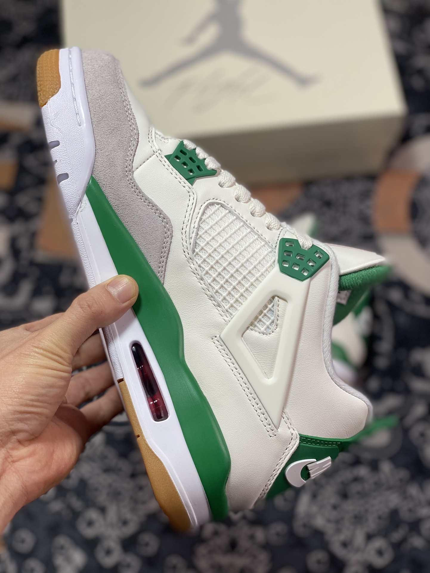 GB Original Level Nike SB x Air Jordan 4 ”Pine Green” Joint Turquoise DR5415-103-Top High Quatity Cheap Sneakers Fashion Clothing Clothes Bags handbags Shoes of all Brand wholesale With The best Quality And Beautiful Price from China Factory Chinese suppliers wholesaler seller GB Original Level Nike SB x Air Jordan 4 ”Pine Green” Joint Turquoise DR5415-103