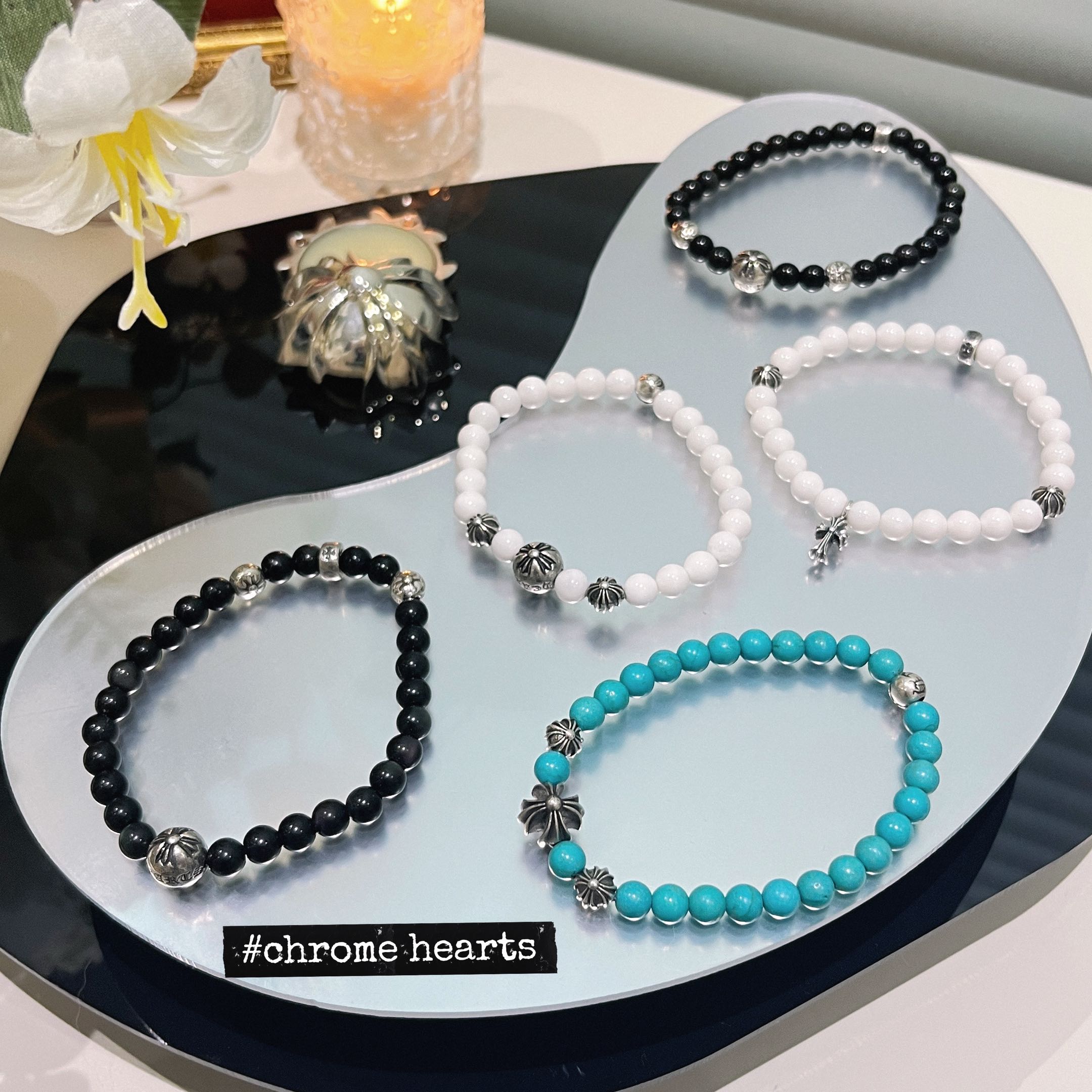 Silver bead bracelet
