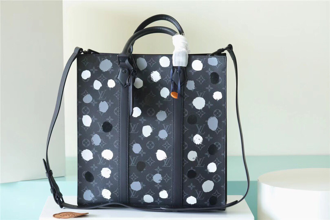 Louis Vuitton LV Sac Plat Bags Handbags Black Doodle Men Monogram Eclipse Canvas M46404