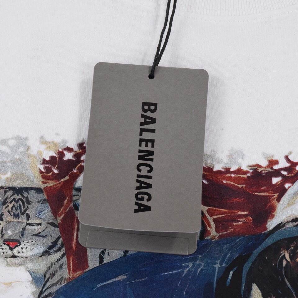 上新170 BALENCIAGA 巴黎世家23Fw夏季新款唱片印花短袖