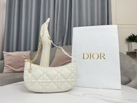 Dior Handbags Crossbody & Shoulder Bags Gold White Sheepskin Summer Collection Chains