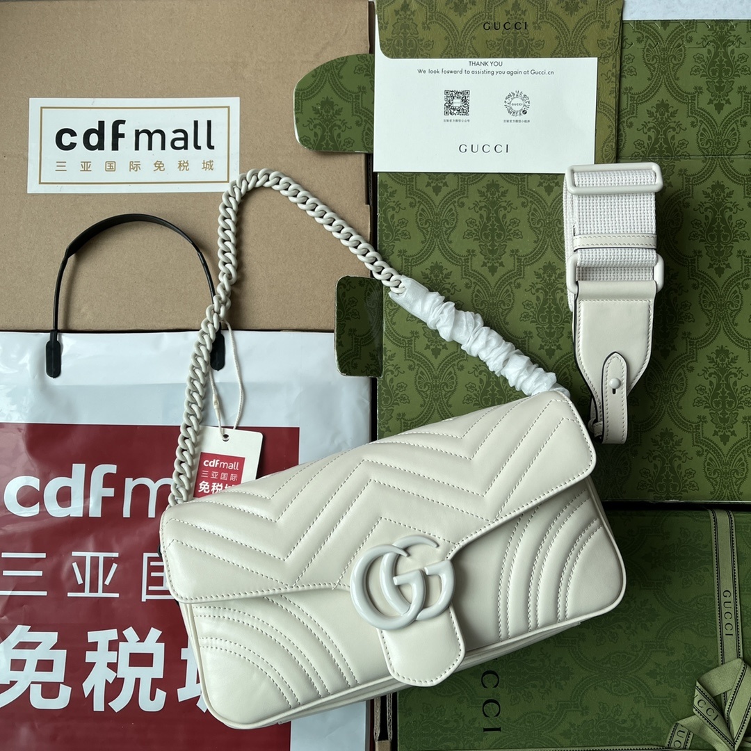 原厂皮配Cdfmall三亚免税店手提袋GGMarmont系列肩背包款号734814品牌创作总监从每一季的