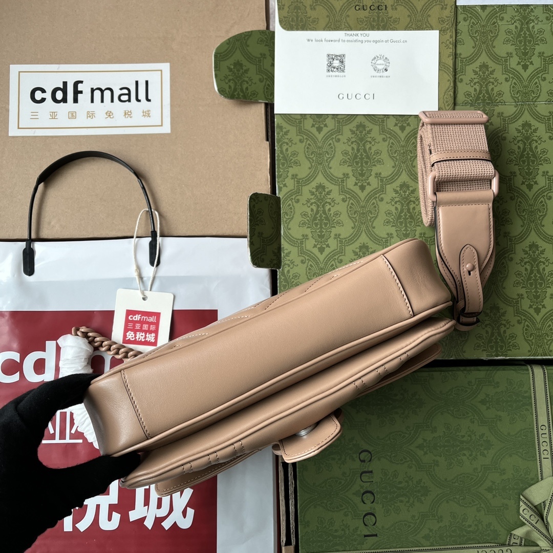 原厂皮配Cdfmall三亚免税店手提袋GGMarmont系列肩背包款号734814品牌创作总监从每一季的
