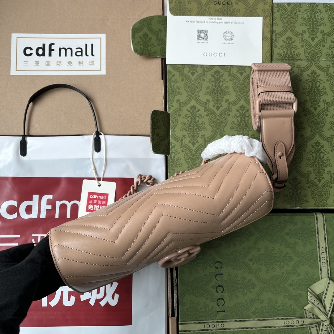 原厂皮配Cdfmall三亚免税店手提袋GGMarmont系列肩背包款号734814品牌创作总监从每一季的
