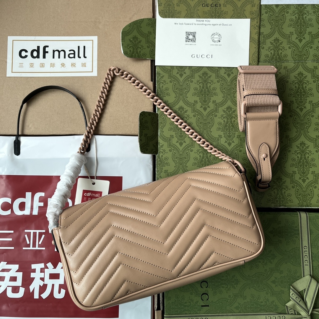 原厂皮配Cdfmall三亚免税店手提袋GGMarmont系列肩背包款号734814品牌创作总监从每一季的