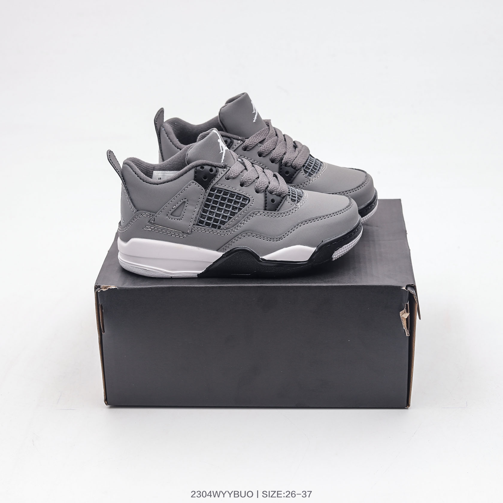 图片[2]-集🈴 乔丹Nike Air Jordan 4 AJ4 乔4 童鞋帮复古休闲运动文化篮球鞋 尺码：26 27 28 29 30 31 32 33 34 35 36 37-选品中心