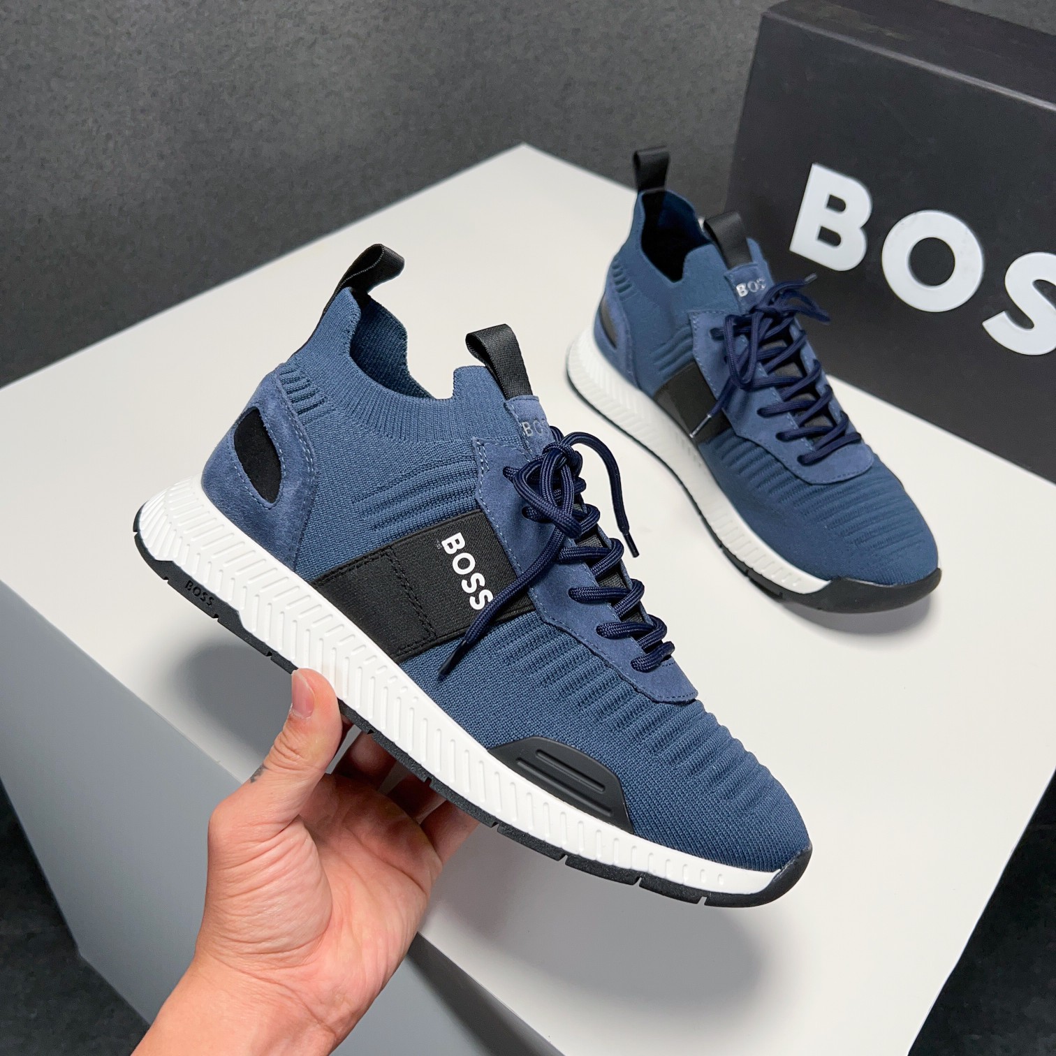 Zapatillas deportivas BOSS Sport Style Sockliner Parte superior de punto tridimensional con suela li