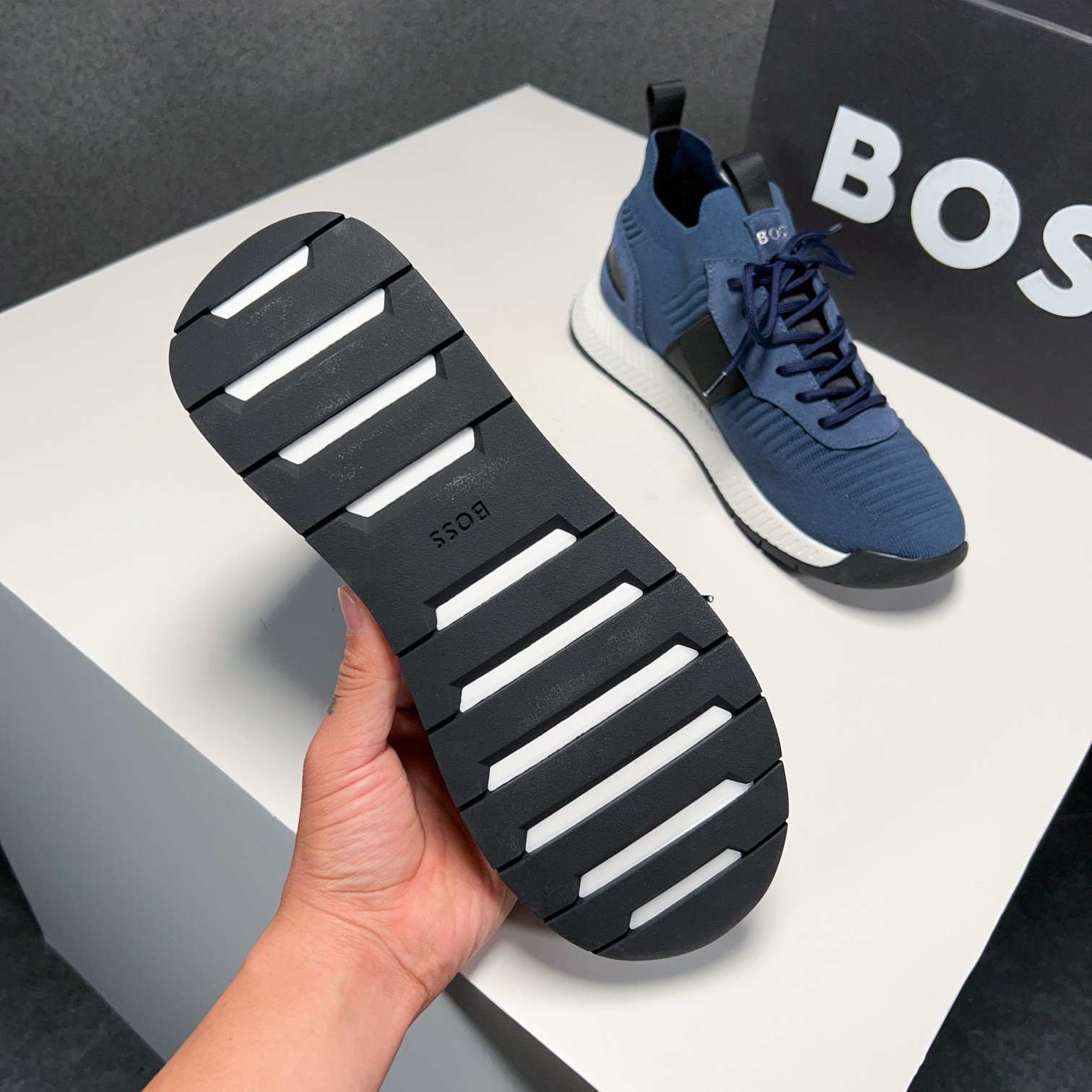 Zapatillas deportivas BOSS Sport Style Sockliner Parte superior de punto tridimensional con suela li