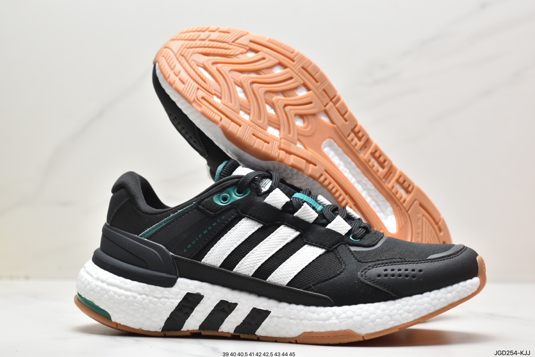 adidas Equipment+ non-slip wear-resistant low-top running shoes women's gray orange green ID4166