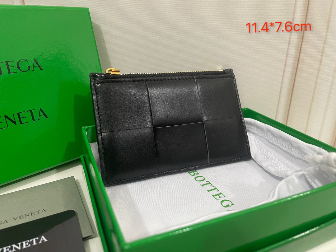 Porte-cartes Bottega Veneta Intreccio en cuir tressé 3 emplacements pour cartes poche centrale