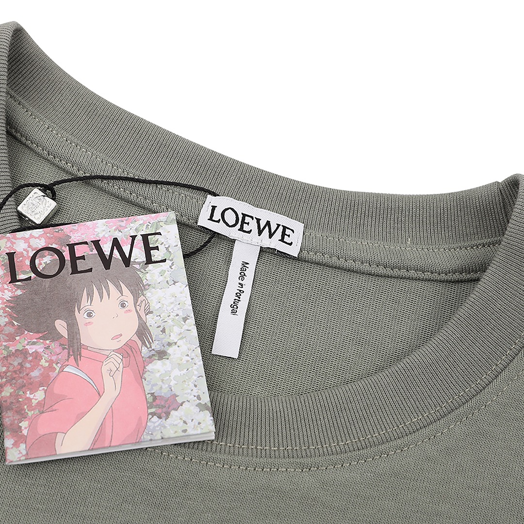 170 LOEWE/罗意威 撞色刺绣LOGO圆领短袖T恤 LW经典刺绣系列