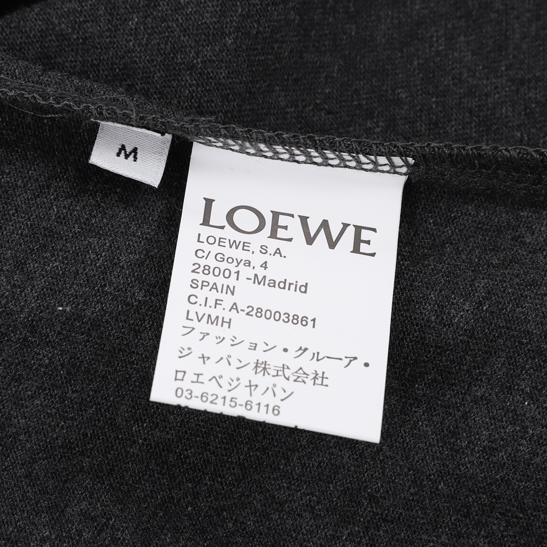 LOEWE /罗意威 刺绣LOGO花灰色情侣款短袖