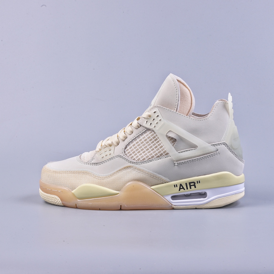 300 R Off-White x Air Jordan AJ4 Retro'Cream/Sail'“OW联名 白帆” CV9388-100