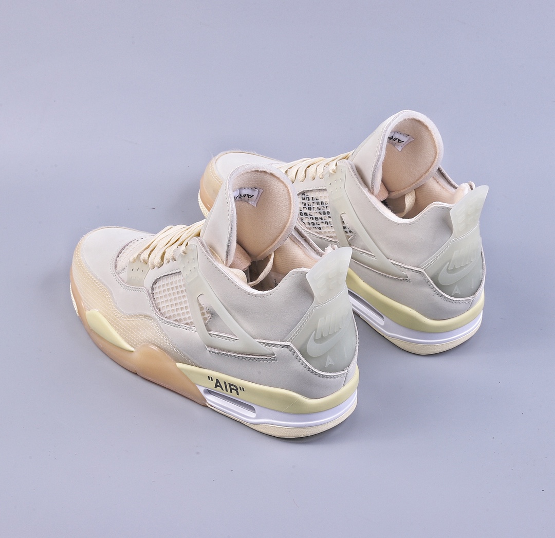 300 R Off-White x Air Jordan AJ4 Retro'Cream/Sail'“OW联名 白帆” CV9388-100