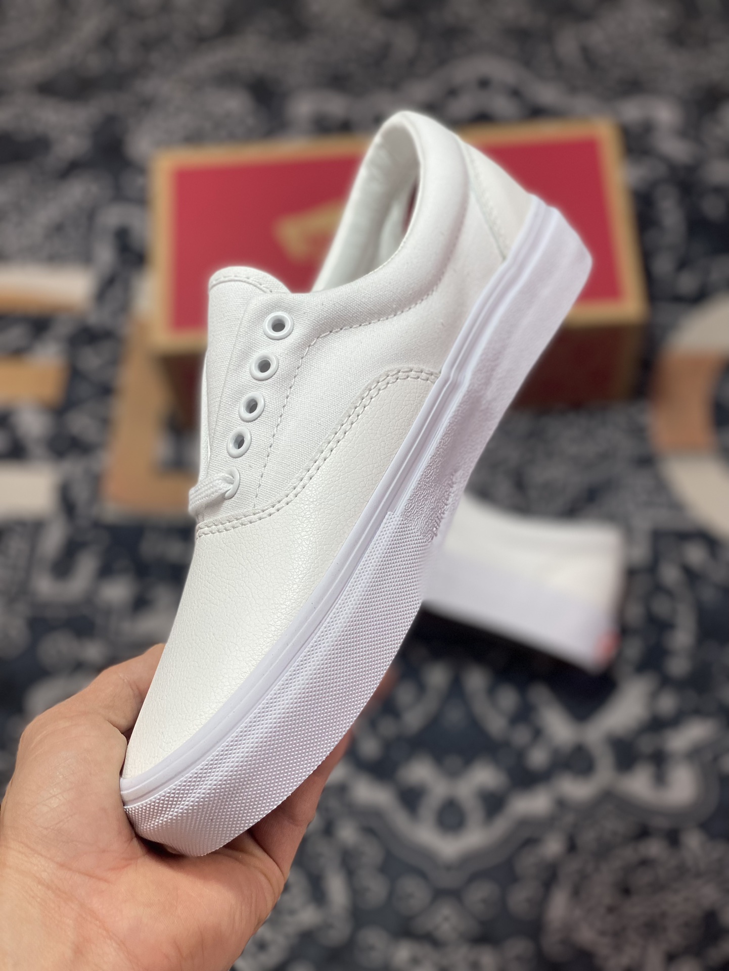 Vans Era Leather Skate small white shoes classic Era shoe shape with white canvas and leather splicing shoe body VN0A5FC9WWW