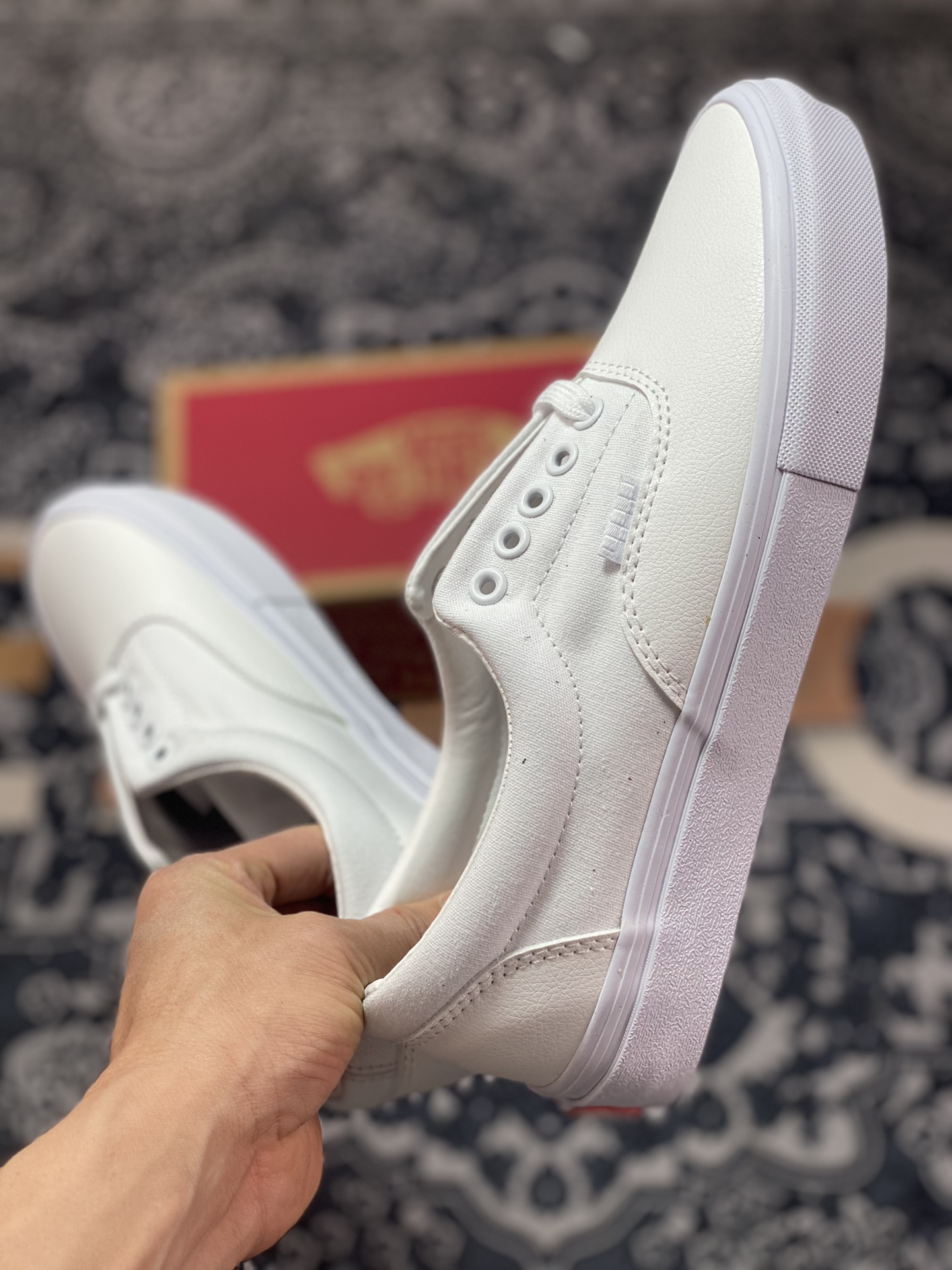 Vans Era Leather Skate small white shoes classic Era shoe shape with white canvas and leather splicing shoe body VN0A5FC9WWW