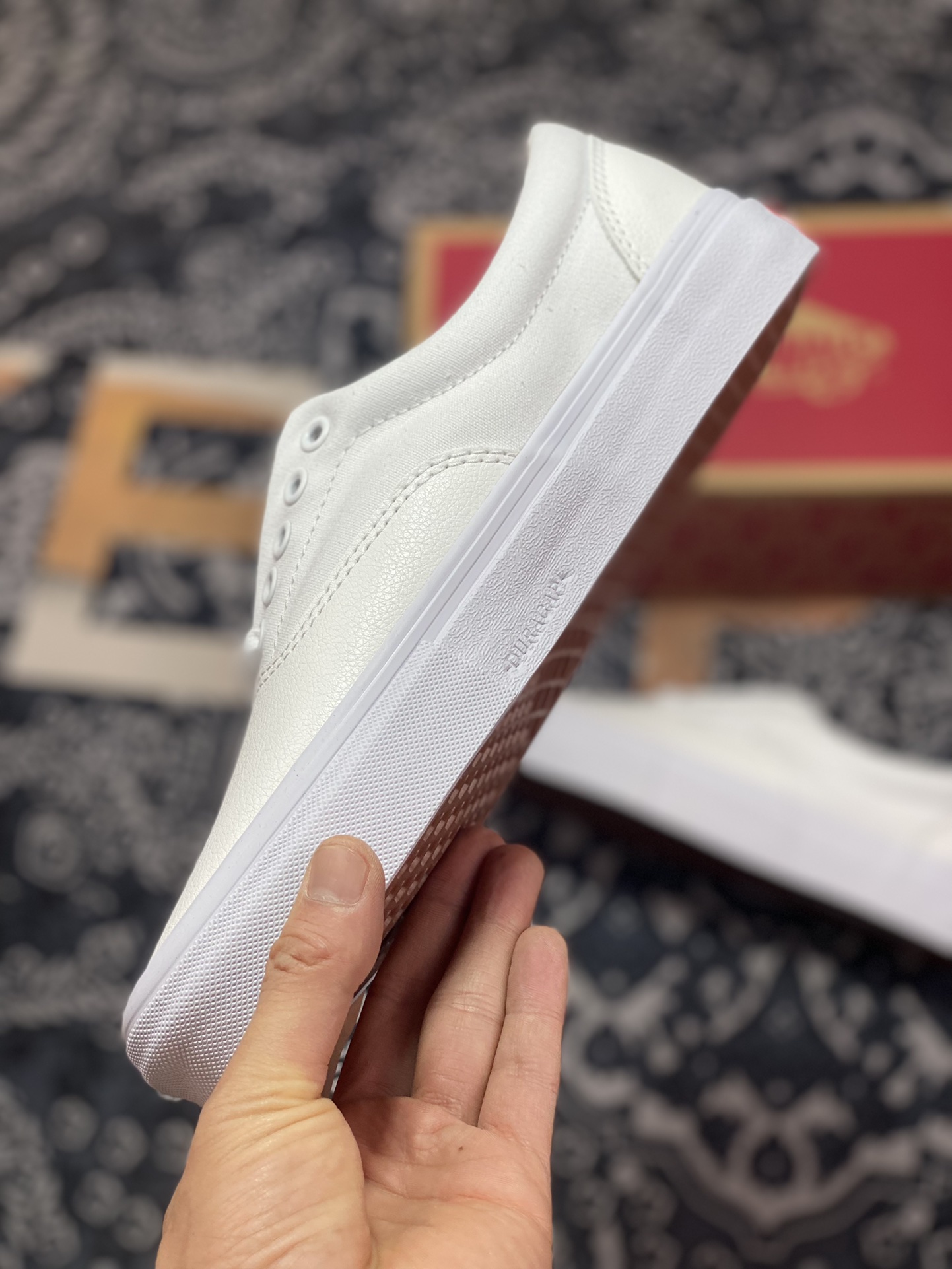 Vans Era Leather Skate small white shoes classic Era shoe shape with white canvas and leather splicing shoe body VN0A5FC9WWW