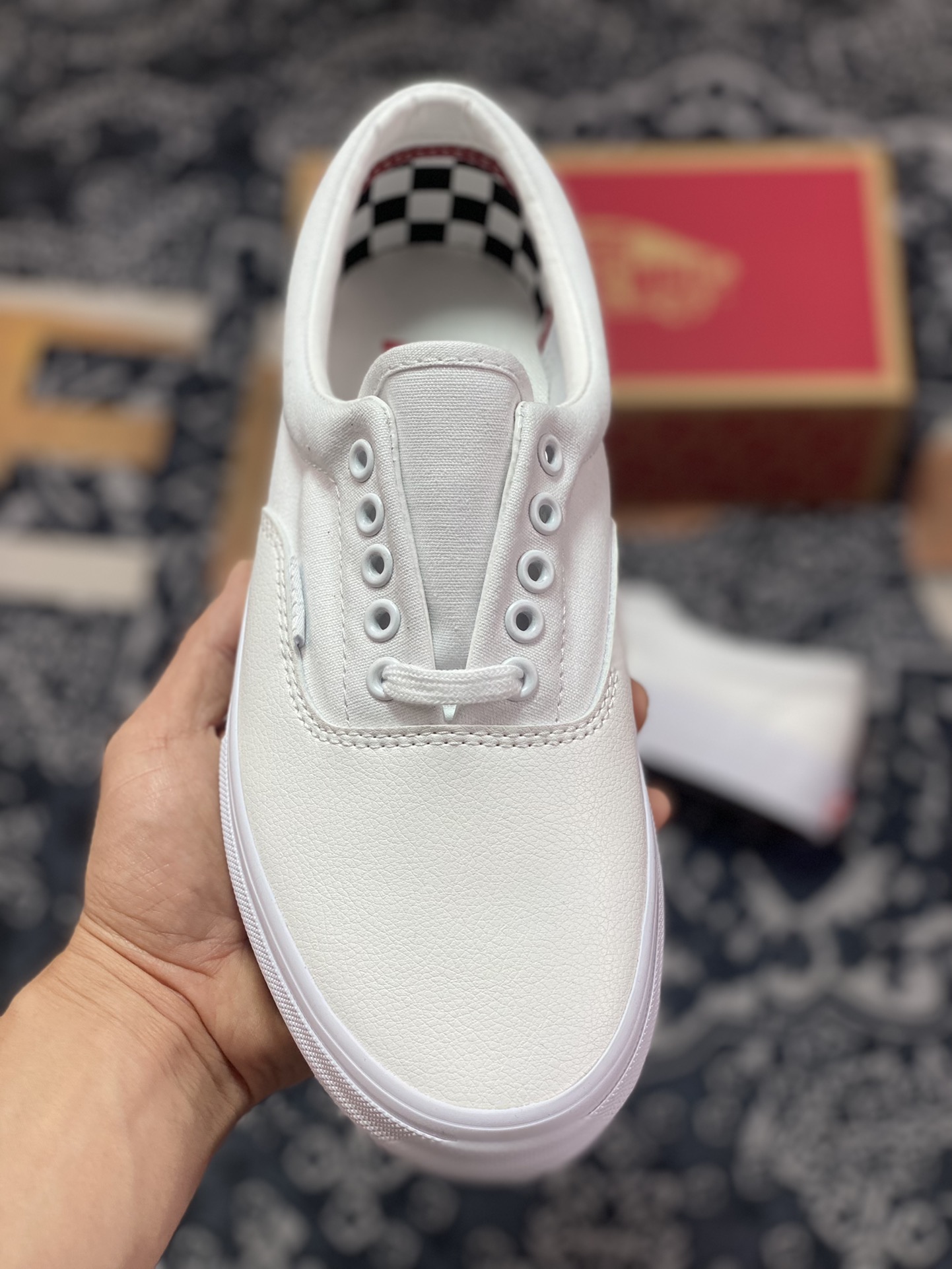 Vans Era Leather Skate small white shoes classic Era shoe shape with white canvas and leather splicing shoe body VN0A5FC9WWW