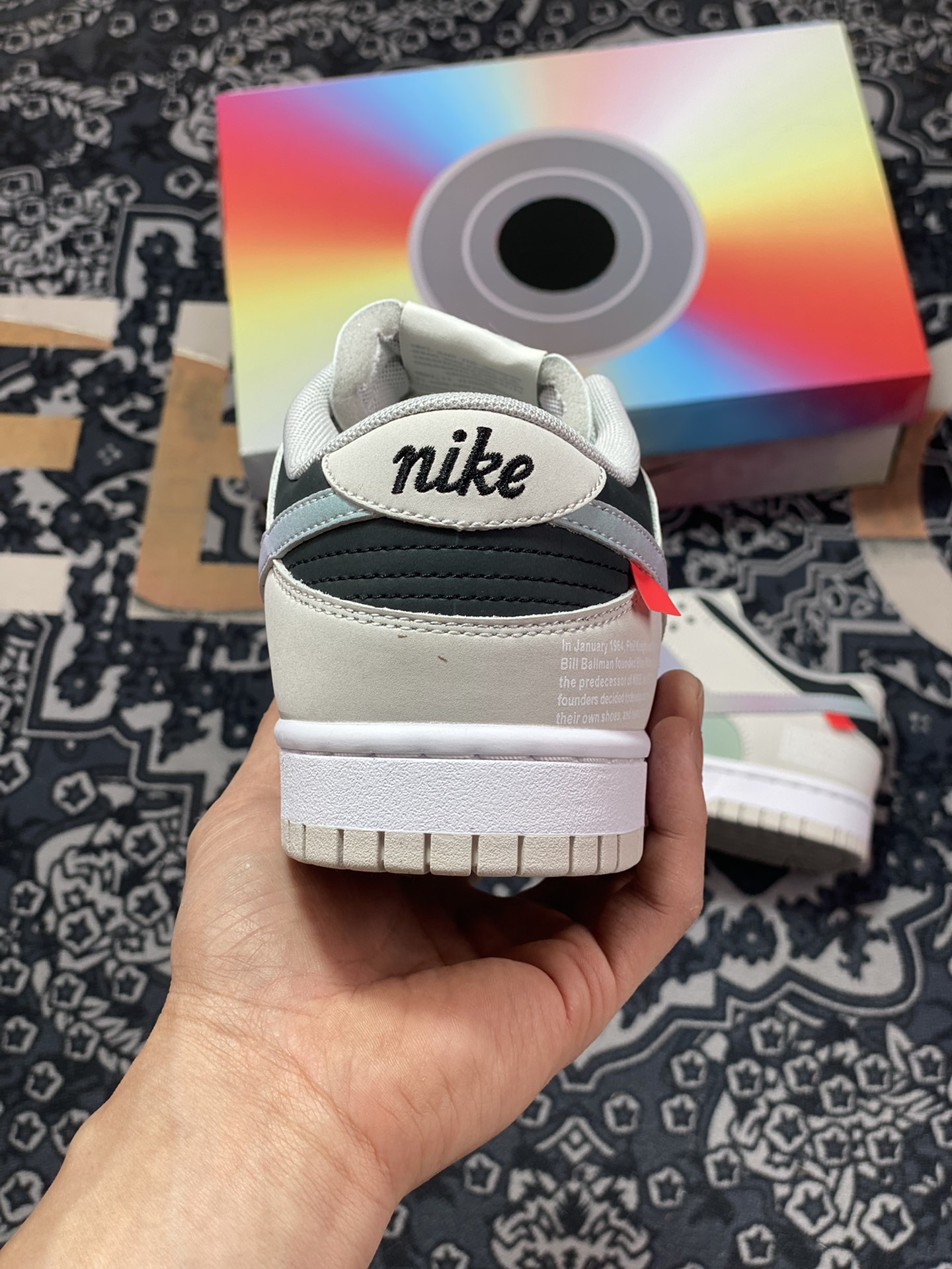 Nike SB Dunk Low Retro SP ”Yandhi” dunk series low top casual sports skateboard shoes ”leather gray white blue green purple gradient CD” RU2236-563-Top High Quatity Cheap Sneakers Fashion Clothing Clothes Bags handbags Shoes of all Brand wholesale With The best Quality And Beautiful Price from China Factory Chinese suppliers wholesaler seller Nike SB Dunk Low Retro SP ”Yandhi” dunk series low top casual sports skateboard shoes ”leather gray white blue green purple gradient CD” RU2236-563
