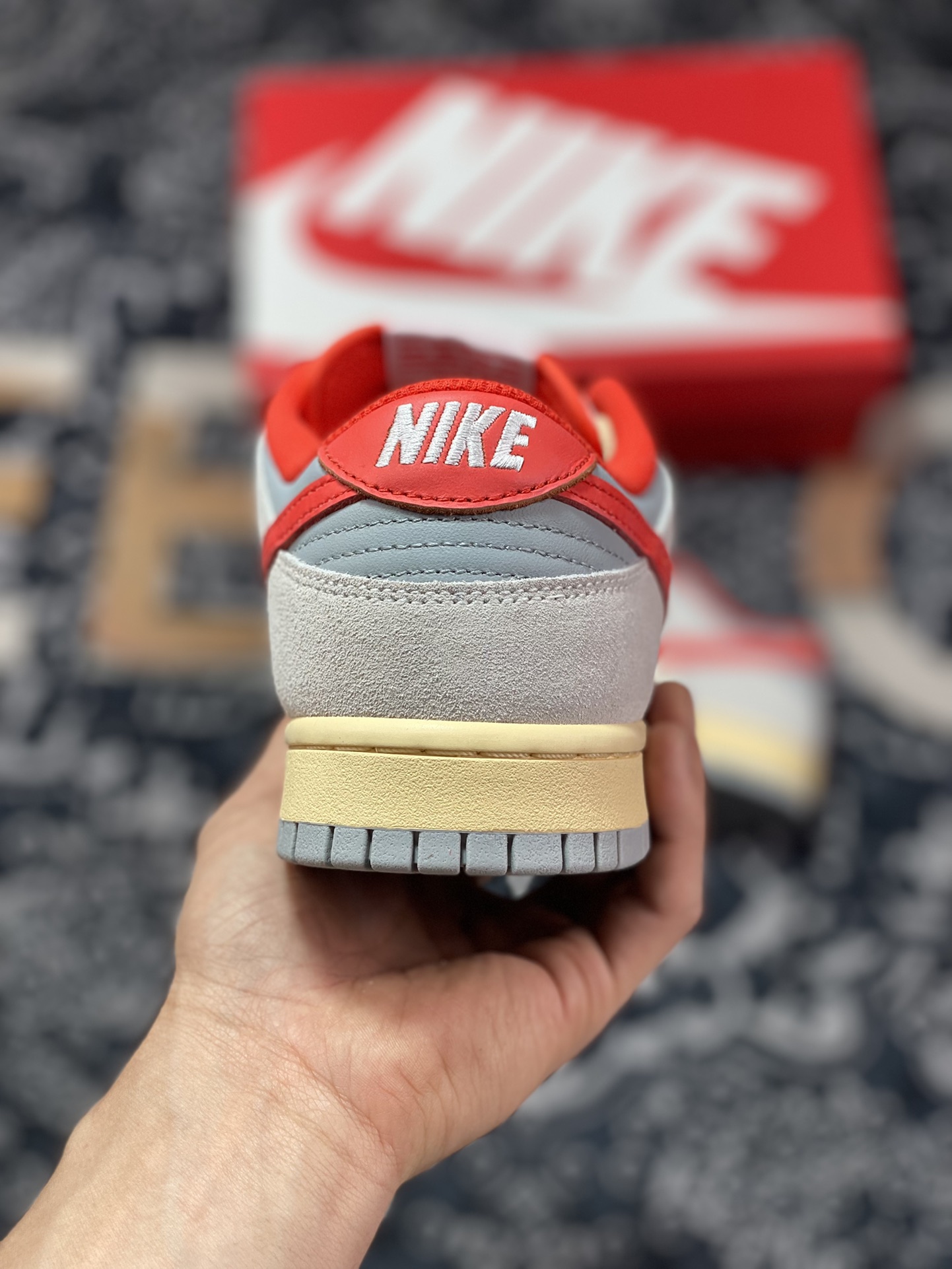 Nike SB Dunk Low 85 ”Athletic Department” dunk series low top casual sports skateboard shoes ”light gray white red oxidation” FJ5429-133