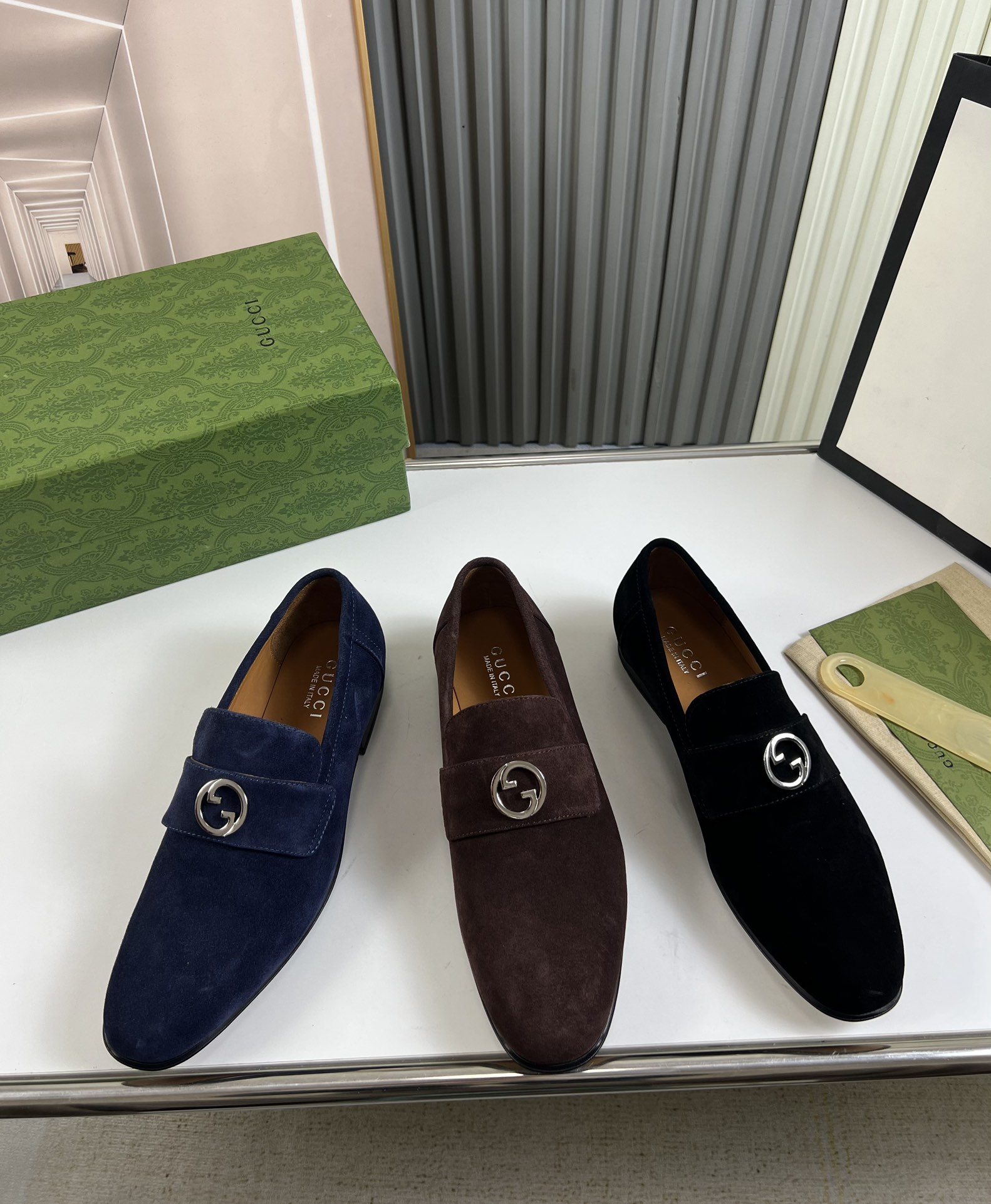 Fábrica productos originales, suela de cuero genuino🔱 ＧＵＣＣＩ——Gucci. Zapatos casual business de piel para hombre, produ…