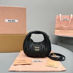 MiuMiu Crossbody & Shoulder Bags Black Sheepskin Spring/Summer Collection Fashion Mini