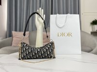 Dior Bags Handbags Blue Gold Printing Summer Collection Oblique Chains