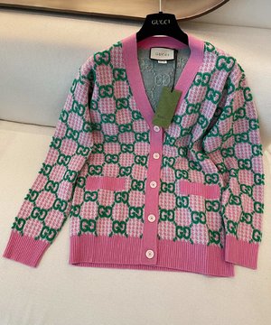 Gucci Clothing Cardigans Green Pink White Wool