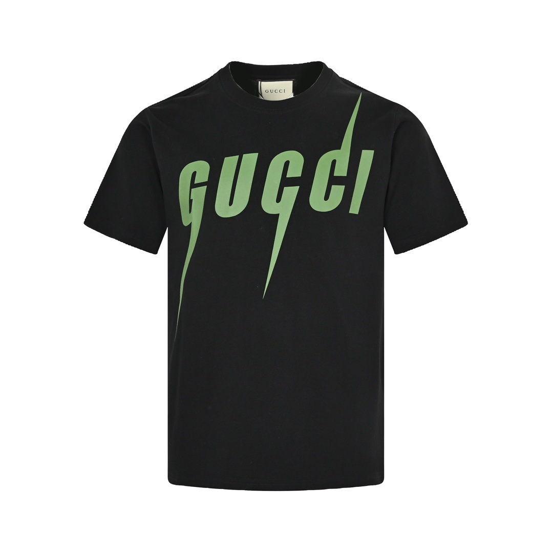 Gucci Odzież T-Shirt Zielony Drukowanie Bawełna Dzianiny Wiosenna kolekcja Fashion Krótki rękaw