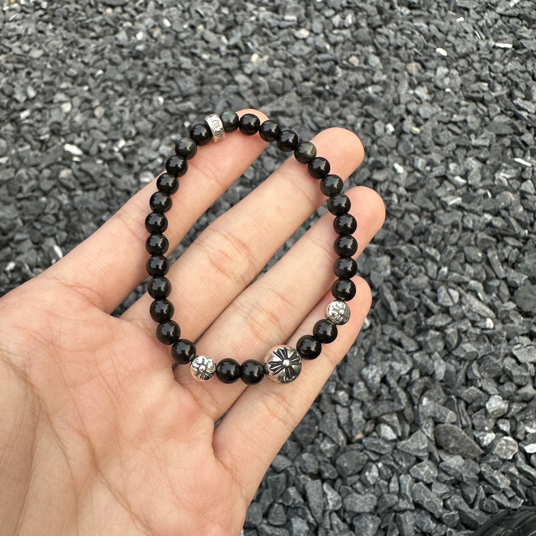 Silver bead bracelet