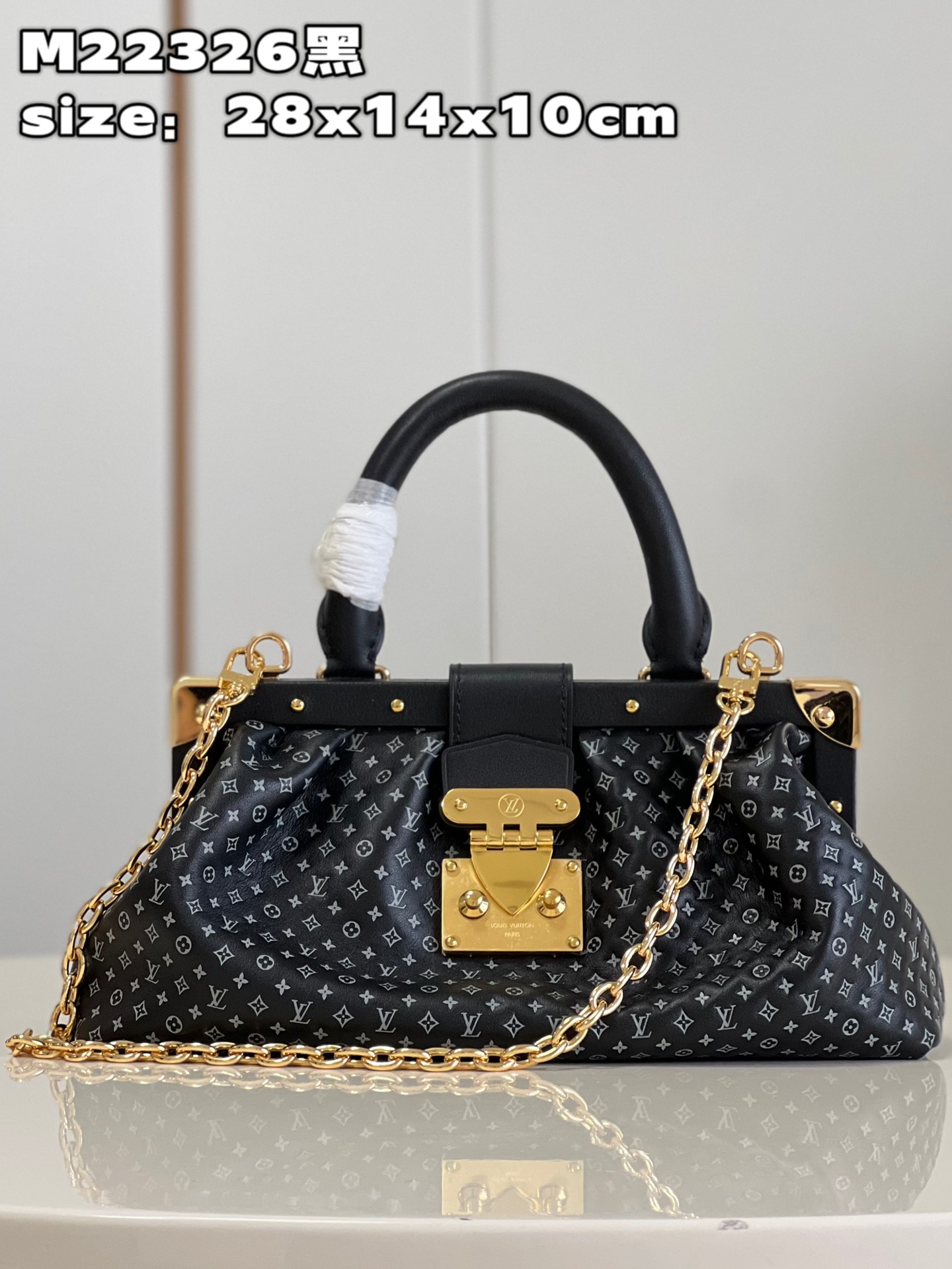Louis Vuitton LV Monogram Clutch Handbags Clutches & Pouch Bags Black Printing Cowhide M22326