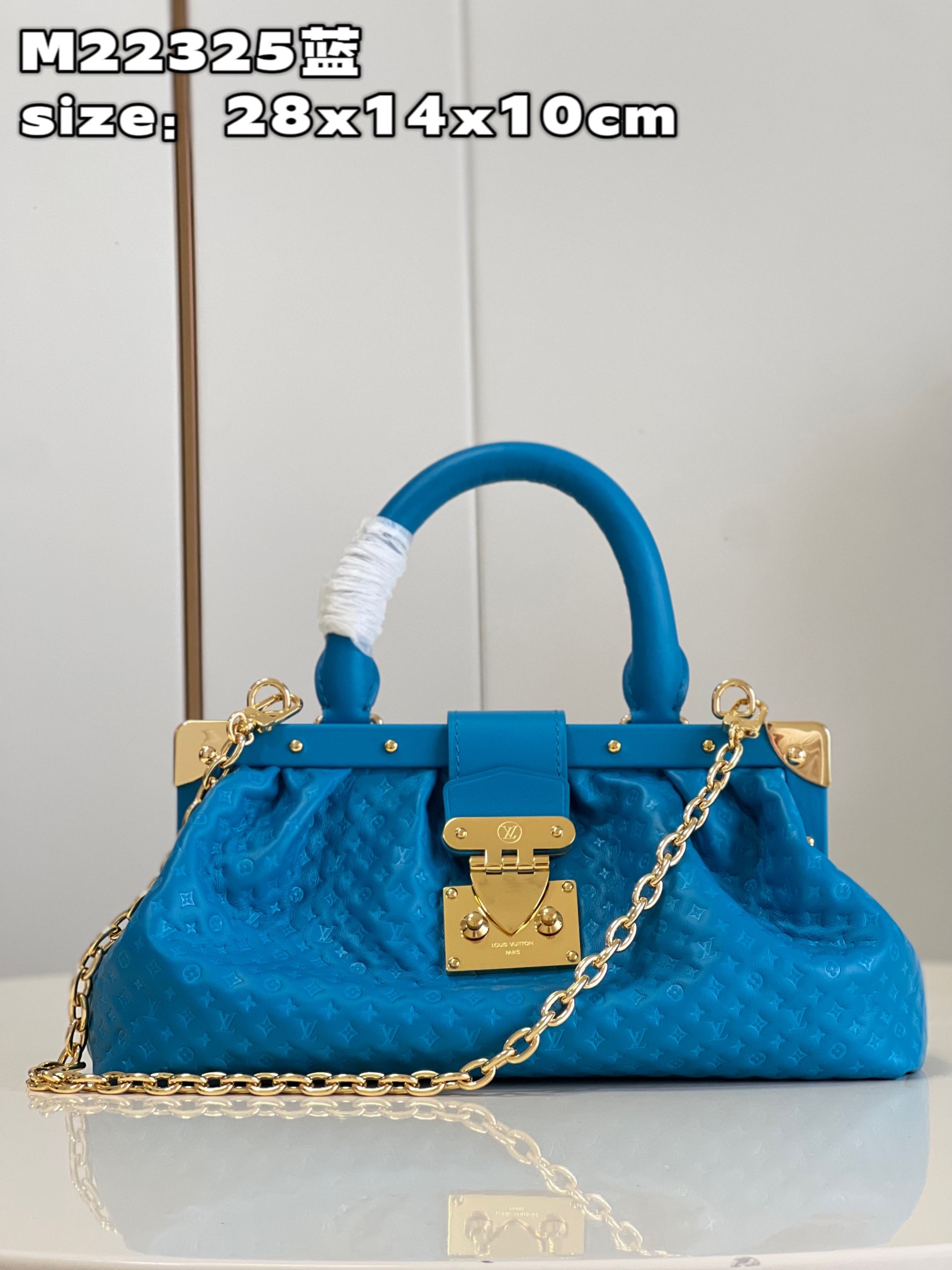 Louis Vuitton LV Monogram Clutch Handbags Clutches & Pouch Bags Blue Printing Cowhide M22325