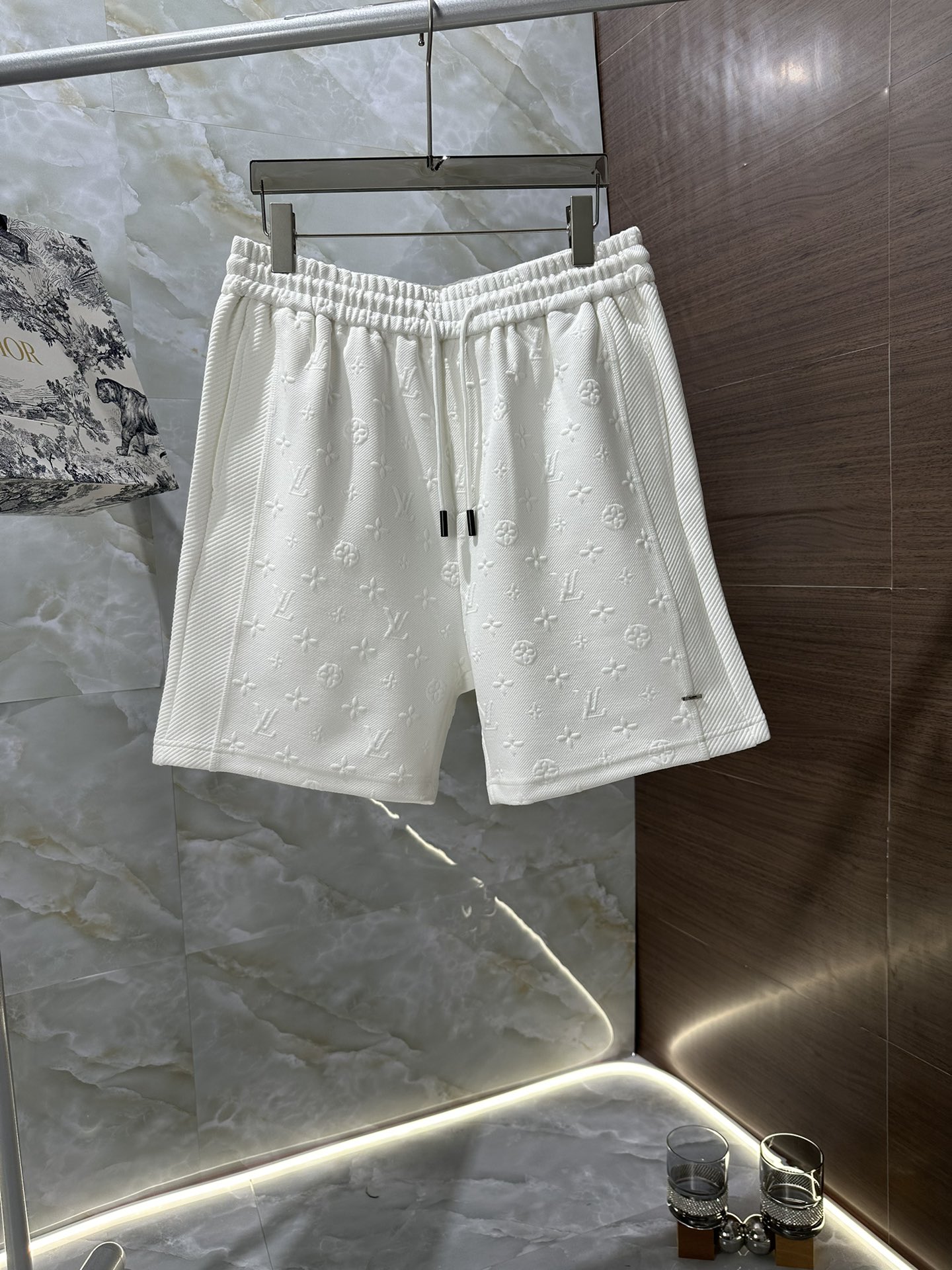 Louis Vuitton Clothing Shorts Black White Men Cotton Summer Collection Casual