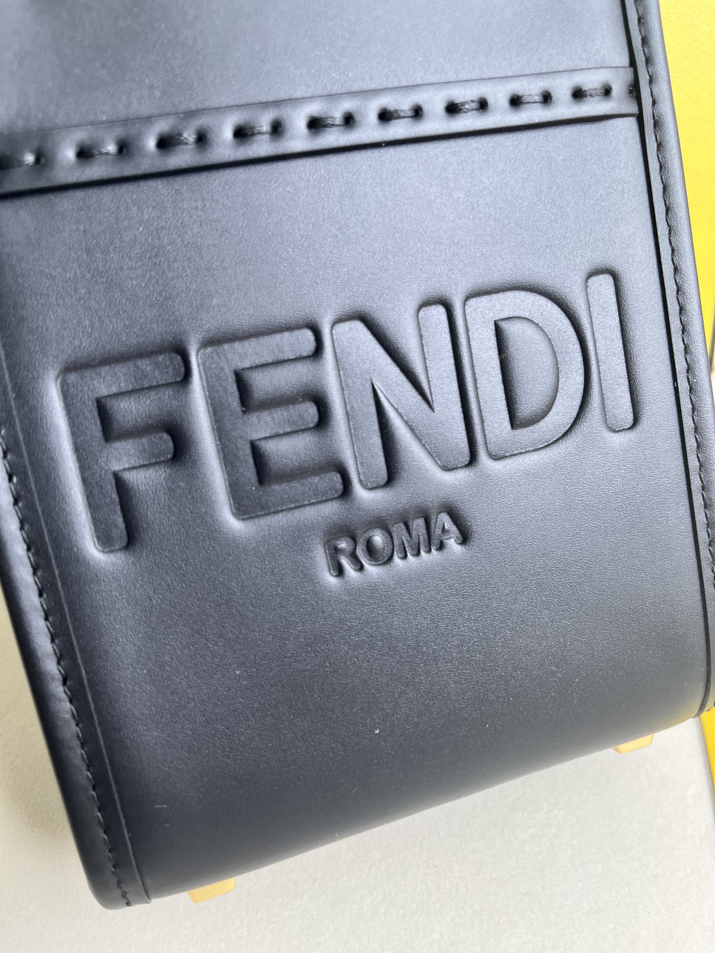 Fendi Sunshine Mini Tote Bag - Black Leather with Tortoiseshell Handles 4 i1681223410 6836 2