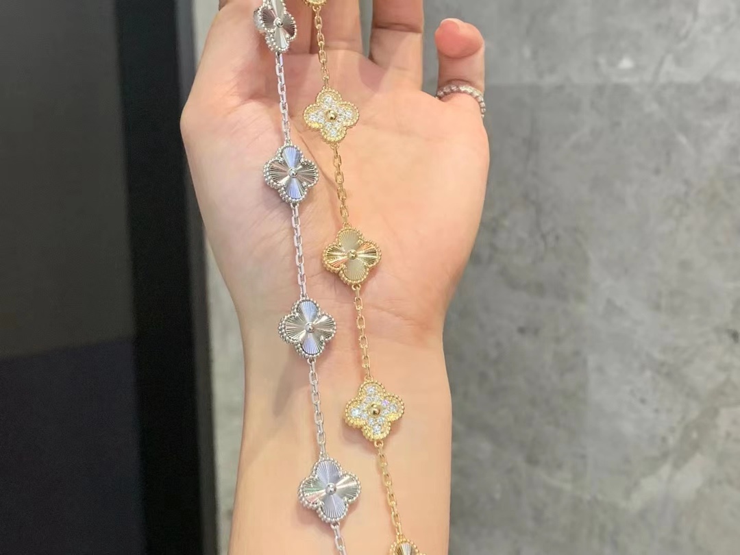 Van Cleef & Arpels Vca白金镭射五花