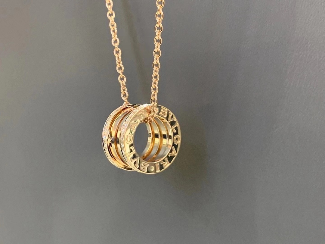 Bvlgari 宝格丽 18k金 两边钻弹簧项链