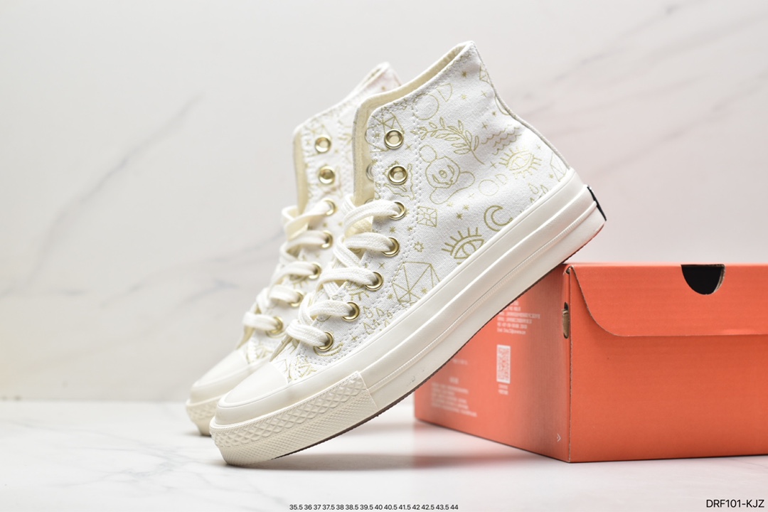 Converse Chuck 1970 Hi”Yellow Flame” retro Samsung high-level sports vulcanized sneakers AO2207C