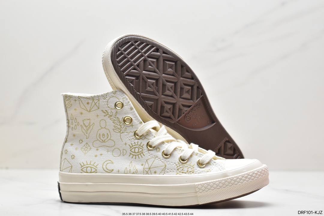 Converse Chuck 1970 Hi”Yellow Flame” retro Samsung high-level sports vulcanized sneakers AO2207C