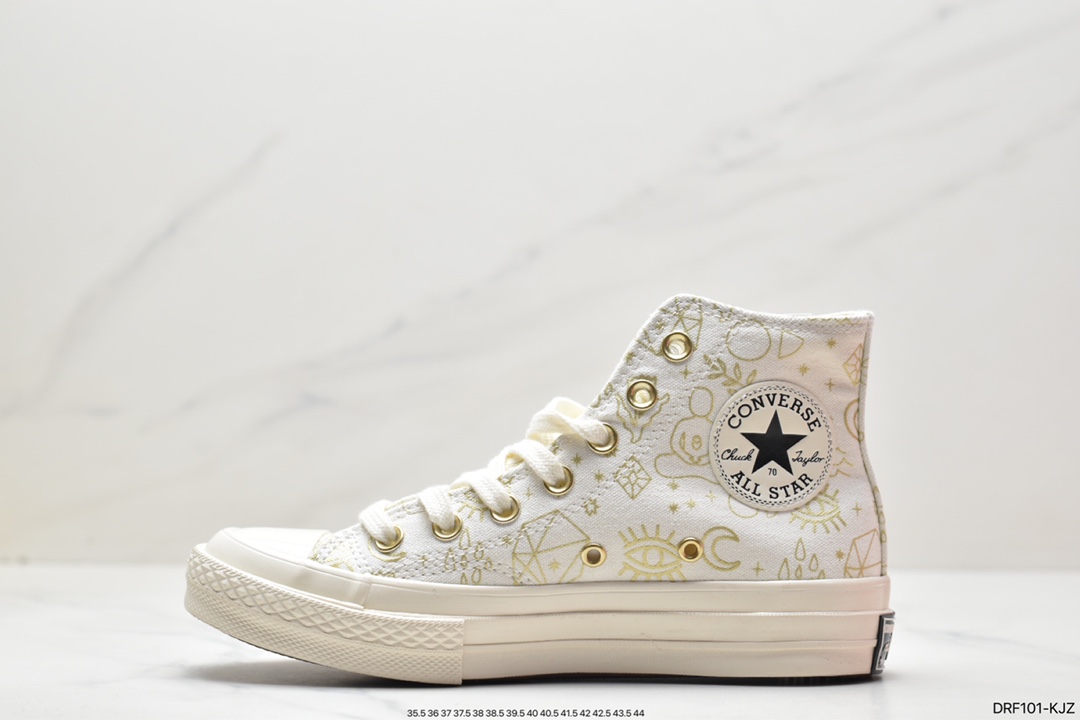 Converse Chuck 1970 Hi”Yellow Flame” retro Samsung high-level sports vulcanized sneakers AO2207C