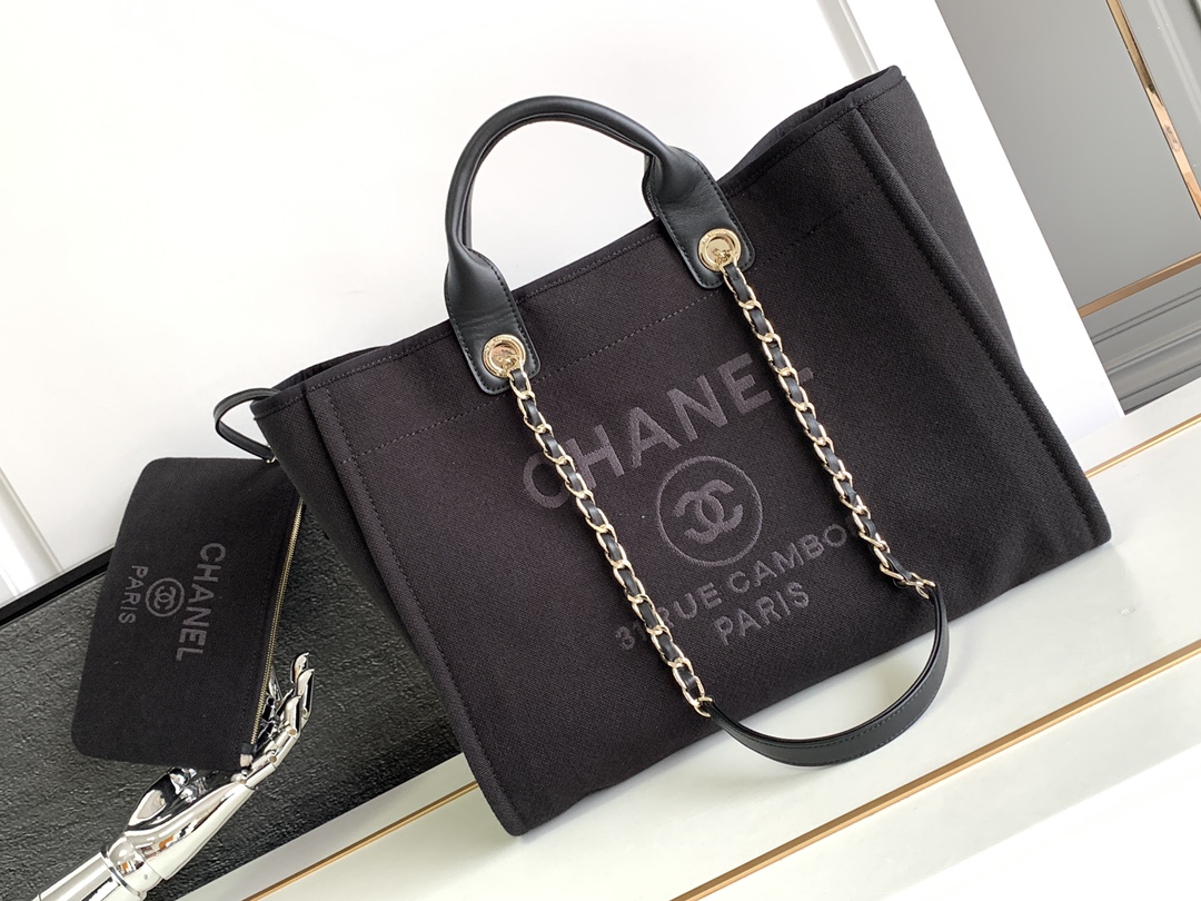 Chanel Bolsos de mano Réplica de calidad AAA+
 Negro Blanco Playa