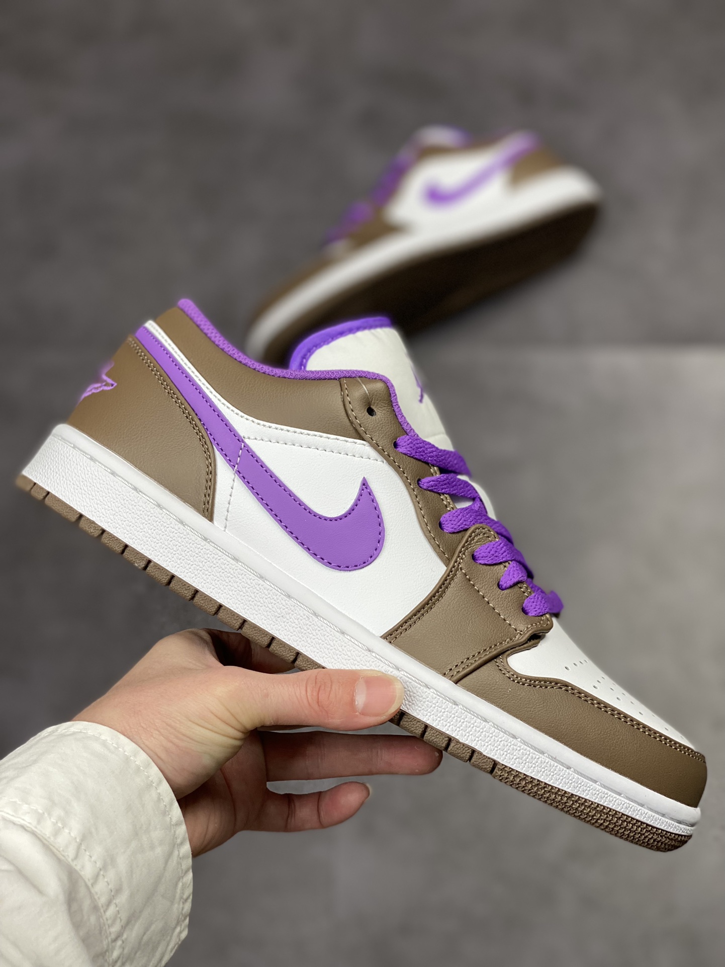 200 Air Jordan 1 Low 棕白紫脚趾 AJ1乔1低帮休闲板鞋 553558-215