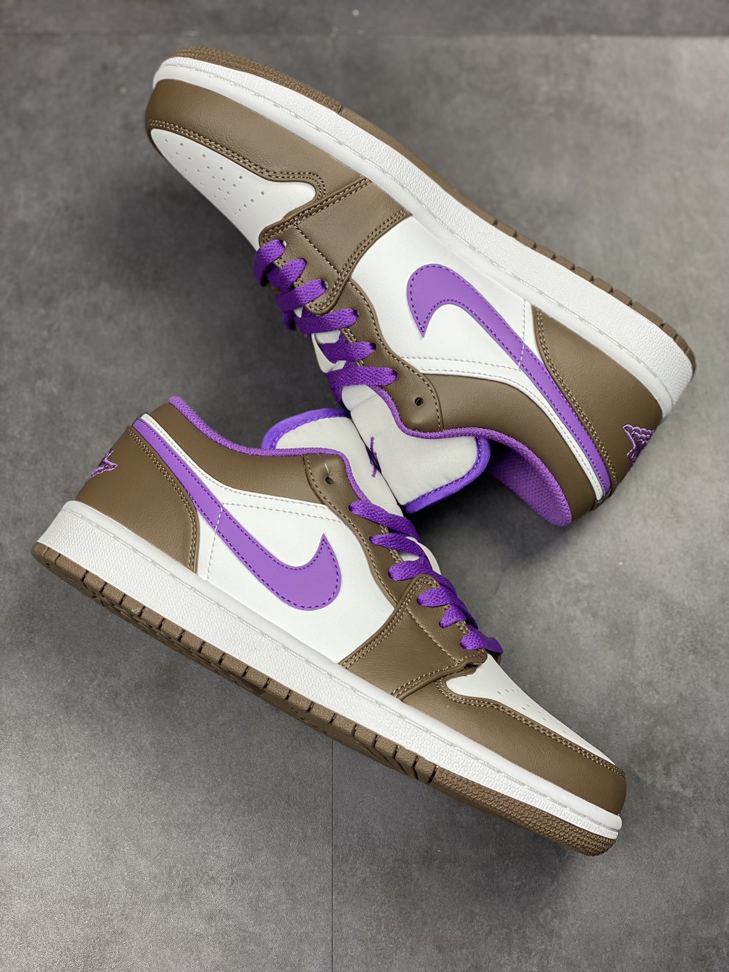 200 Air Jordan 1 Low 棕白紫脚趾 AJ1乔1低帮休闲板鞋 553558-215